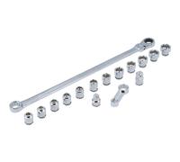 Laser 8662 Extra Long Flexible Ratchet Wrench/Socket Set 16pc