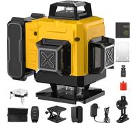 Laser Level, 16 Lines 4D x 360° Green Laser Spirit Level Self Leveling, Horizontal and Vertical Cross Line Lazer Tool with Pulse Mode, 1 Battery, Remote Controller, Charger and More
