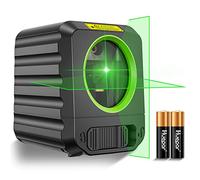 Laser Level, Huepar Lazer Level Tool Self-Leveling Bright Green Beam Cross Line Laser Level - Vertical and Horizontal, 30M(100Ft) Alignment Tool for Picture Hanging and DIY, Battery Included-B011G