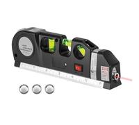 Laser Level Pro 3 | Self-Leveling Spirit Level with Laser Line & 2.5m Measuring Tape for DIY, Carpentry, Picture Hanging, Tiling & Construction Projects