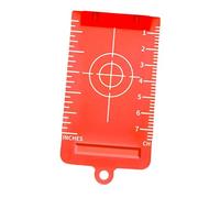 Laser Level Target Plate for Construction & Woodworking - Acrylic Card with Grid- Red
