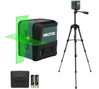 Laser Level with 1.2M EnhancedTripod, Nikotek Green Laser Leveler Self Leveling Cross Line, Horizontal and Vertical Line Laser Level IP54 Waterproof and Dustproof Battery Carrying Bag Included