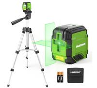 Laser Level with 100cm Tripod, Huepar 30M Lazer Level Self Leveling Green Cross Line Laser Leveler Tool for Picture Hanging, Tile, Construction Indoor Project, Battery & Carrying Bag Included