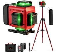 Laser Level with Tripod, 16 Line 4x360° Green Cross Line, 6000mAh Battery | Auto Leveling, Remote Control, IP54 Waterproof, Adjustable Brightness, Self Leveling Laser Level,