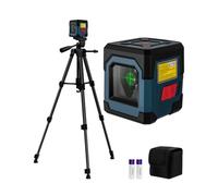 Laser Level with Upgraded 1M Tripod,RockSeed Green Cross Line Level Horizontal and Vertical Line Self Levelling Laser Leveller with Manual/Self-Leveling Mode Carrying Pouch,Battery Included