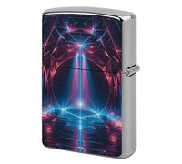 Laser Light Lighter Case Metal Protective Cover with Double-Sided Art Design, Cool Lighters Pouch Shockproof Lighter Cover for Men Women Gifts, Lighters Not Included