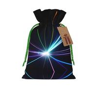 Laser Light Print Drawstring Pouches For Gifts,Reusable Fabric Gift Bags,For Holiday And Party Presents