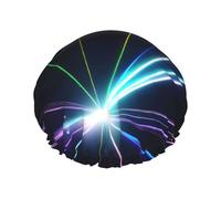 Laser light Print Shower Cap, Shower Cap for Women Reusable, Waterproof Bath Cap,Quick Drying Bath Hair Cap