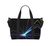 Laser Light Print Tote Crossbody Travel Bag with Zip Casual Handbag for Weekend Trips and Gym Shopping