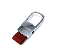 Laser Logo Keychains Compatible with Benz, AMG,Aud1,Lincoln-Solid Key Chain, Real Leather Belt and Detachable Key ring, Amg -Silver, Medium