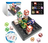 Laser Maze Reasoning Game, STEM Logic Puzzle with 60 Challenge Levels, Educational Board Game for Ages 8-13, 37 Blocks and Game Grid
