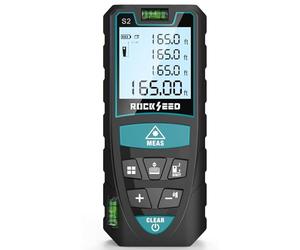 Laser Measure 100M/328ft,RockSeed Digital Laser Distance Meter with 2 Bubble Levels,Portable Laser Rangefinder M/in/Ft Unit Switching Backlit LCD and Measuring Distance/Area/Volume/Pythagorean