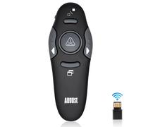 Wireless Presentation Pointers - August LP205 - Presentation Remote Control PowerPoint Slideshow Clicker Laser Pointer for Windows and Mac [Black]