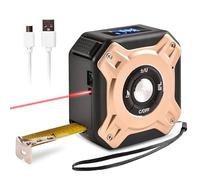 Laser Rangefinder Rechargeable High-Precision Laser Rangefinder 5m/40m Range Rechargeable with LCD Backlight Area Measurement Distance Measurement Volume Measurement Pythagorean Theorem (Gold)