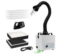 Laser Solder Fume Extractor 100W Strong Suction, 3 Stage Filter, Smoke Absorber with 2 Smoke Hoods for Laser Welding and Desktop Soldering 220V
