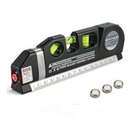 Laser Spirit Level, Multipurpose Laser Measure Tool, Spirit Level Standard Metric Ruler Measuring Tape for Photos Frame Picture Hanging 8ft/2.5M (White Base)