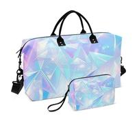 Laser Style Fantasy Crystal Large Bag Large Carry On Airport Bag Sports Gym Tote Bag with Toiletry Bag for Business Trips Foldable