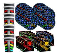 Laser Tag Birthday Party Supplies Set Plates Napkins Cups Tableware Kit for 16