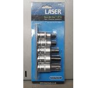 Laser Tools Hex Socket Bit Set 1/2"D 5 Piece