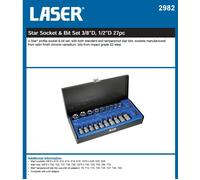 Laser Tools 2982 Star Socket Set 3/8 & 1/2 27P