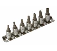 Laser 7 Piece 1/4 inch D Tamperproof 5 Sided Star Socket Bit Set