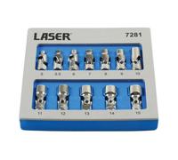 Laser Tools 7281 12Pc Universal Joint Socket Set 1/4"d 6Pt 5-14mm