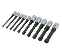 Laser Tools 8910 Reduced Shank Hex Socket Bit Set 1/4"D & 3/8"D 10pc TS3