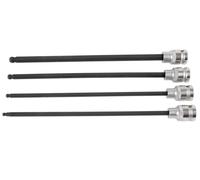 Laser Tools Extra Long Ball End Hex Socket Bit Set 1/2"D 4 Piece