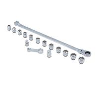 Laser Tools Extra Long Flexible Ratchet Wrench/Socket Set 16 Piece Set - 8662