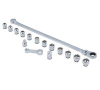 Laser Tools Extra Long Flexible Ratchet Wrench/Socket Set 16pc 8662
