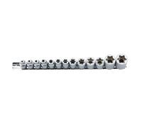 Laser Tools Flat Cut Female Torx Star Socket Set 13pc Satin Finish 8797