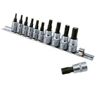 Laser Tools Magnetic Torx Star Bit Set 11pc T10 to T60 1/4" And 3/8"D 8898