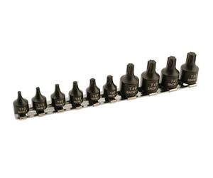 LASER TOOLS MALE SOCKET BIT SET TORX STAR T10 - T50 1/4 3/8 DRIVE MIX