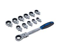 Laser Tools Multi Flexible Head Ratchet Spanner Set 8mm to 19mm Bi-Hex 8872