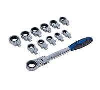 Laser Tools Ratchet Double Ring Spanner Set 12 Pieces Metric Workshop Hand Tool