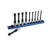 Laser Tools Reduced Shank Hex Socket Bit Set 1/4"D & 3/8"D 10 Piece Set - 8910