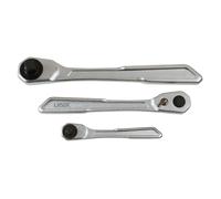 Laser Tools Slim Handle Ratchet Set 1/4"D, 3/8"D, 1/2"D 3pc 7937