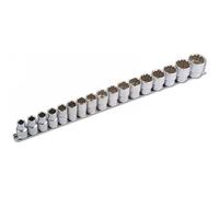 Laser Tools Socket Set 1/2"D 17pc Bi-Hex 10 to 30mm on a socket rail 3502