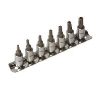 Laser 7 Piece 1/4 inch D Tamperproof 5 Sided Star Socket Bit Set
