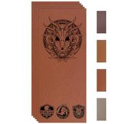 Laserable Leatherette Sheets Iron-on Leather Hat Patches for Laser Engraving,Blank Engrave Faux Leather with Heat Press/Transfer Adhesive Backing(Reddish Brown-5 Large Pieces-10.2"x24")