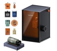 LaserPecker LP2 Pro Laser Engraver with Standard Enclosure Safeguard and Roller, Portable Laser Engraving Machine Laser Class 1 Safety, Precision 0.05mm, 600mm/s for Wood Kraft Paper Leather etc.