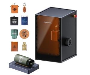 LaserPecker LP2 Pro Laser Engraver with Standard Enclosure Safeguard and Roller, Portable Laser Engraving Machine Laser Class 1 Safety, Precision 0.05mm, 600mm/s for Wood Kraft Paper Leather etc.