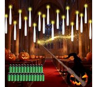 lasesasies 24 Pcs Floating Candles with Magic Wand Remote, Flickering Flameless Candles, Floating Led Candles with Battery Operated for Halloween Christmas Wedding Birthday Party Decorations