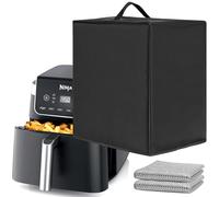 Lasesasies Air Fryer Cover for COSORI 5/6 Quart & Ninja Pro 4-in-1/6.5 Quart, Waterproof & Dustproof, Black, 13.7"D x 15.7"W x 12.2"H