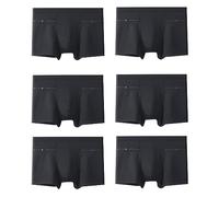 LaseVe Men's Underwear 6 Pack for A Week With Secret Hidden Pocket Pickpocket Proof Boxer Briefs Travel Dual Pouch Panties (Color : Black, Size : S)