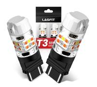 LASFIT 3157 LED Bulb Switchback 3057 4157 White Amber T3 Series CANBUS Anti Hyper Flash Front Turn Signal DRL Parking Light New 500% Bright, Only for Standard Socket (Pack of 2)
