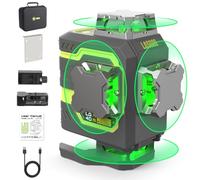 LasGoo LG-4D 16 Green Beam 4x360° Laser Level, Self-Leveling Tool with Horizontal and Vertical Dual Layout, Ideal for Construction and Picture Hanging, Magnetic Pivot Bracket Included
