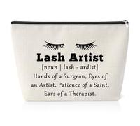 Lash Artist Gift Cosmetic Bag Makeup Lover Gift Gifts for Lash Artist Zipper Pouch Thank You Gift for Lash Artist Beautician Appreciation Gift Birthday Presents for Eyelashes Artist Toiletry Bag