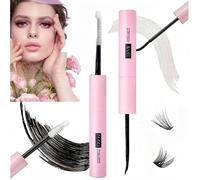 Lash Bond and Seal Cluster Eyelash Lashes Glue,2 in 1 Mascara Eyelash Extension Glue,Cluster Lashes Glue for DIY Eyelash Extensions,Waterproof Eyelash Glue,Individual Lash Glue for Clusters for Women