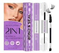 Lash Bond and Seal Cluster Lashes Glue 2 IN 1 for Cluster Eyelash Extensions Clear Lash Bond Waterproof Mascara Wand Strong Hold 48-72 Hours Eyelash Cluster Glue